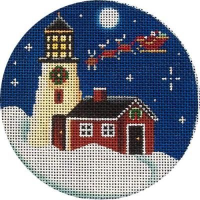 Rebecca Wood Designs Beige Lighthouse Orn. Needlepoint Canvas