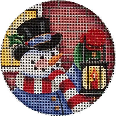 Rebecca Wood Designs Lantern Snowman Needlepoint Canvas