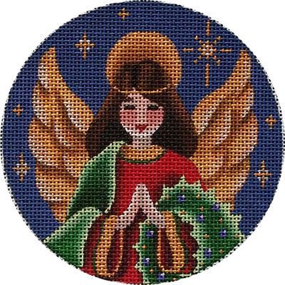 Rebecca Wood Designs Wreath Angel Needlepoint Canvas