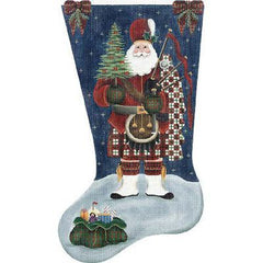 Rebecca Wood Designs Scottish Santa Stocking Needlepoint Canvas - 13M