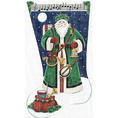 Rebecca Wood Designs Musical Santa Needlepoint Canvas