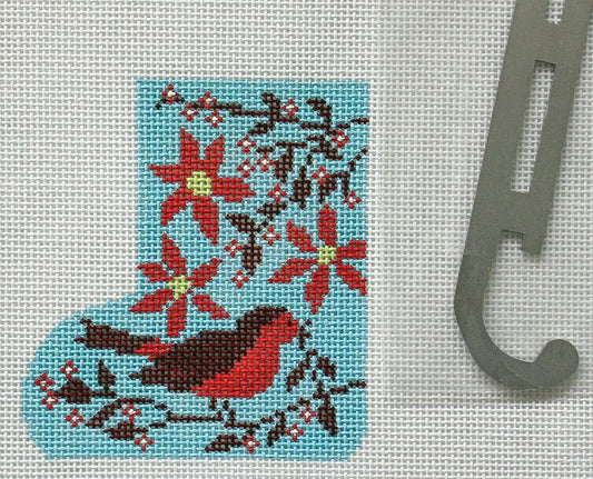 Shelly Tribbey Designs Christmas Bird Mini Skate Needlepoint Canvas