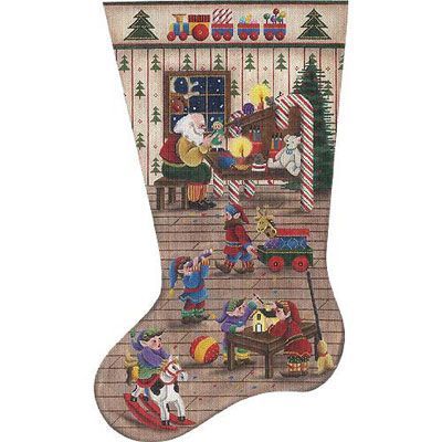 Rebecca Wood Designs Santa's Workshop 13M Needlepoint Canvas