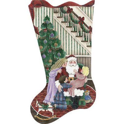 Rebecca Wood Designs Santa's Lap Needlepoint Canvas