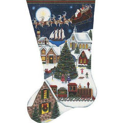 Rebecca Wood Designs Here Comes Santa 370 Needlepoint Canvas