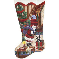 Rebecca Wood Designs Christmas Puppy Needlepoint Canvas