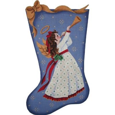 Rebecca Wood Designs Horn Angel 13M Needlepoint Canvas