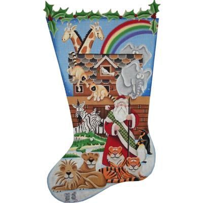 Rebecca Wood Designs Noah's Stocking 13M Needlepoint Canvas