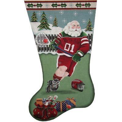 Rebecca Wood Designs La Crosse Santa Stocking Needlepoint Canvas - 18M