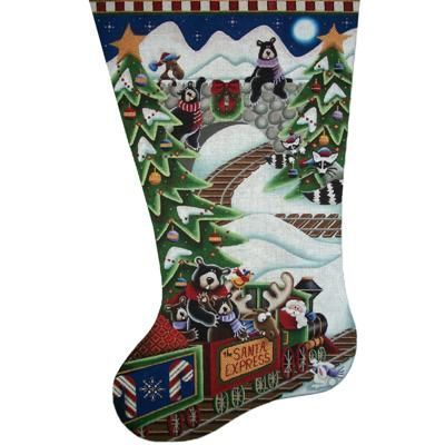 Rebecca Wood Designs Santa Express 18M Needlepoint Canvas