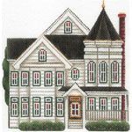 Rebecca Wood Designs Window Cottage Needlepoint Canvas