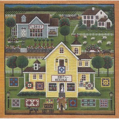 Rebecca Wood Designs Stitchers Village 18M Needlepoint Canvas