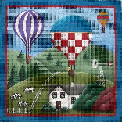 Rebecca Wood Designs Country Balloons Needlepoint Canvas