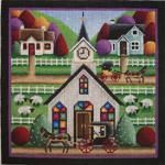 Rebecca Wood Designs Stain Glass Church Needlepoint Canvas