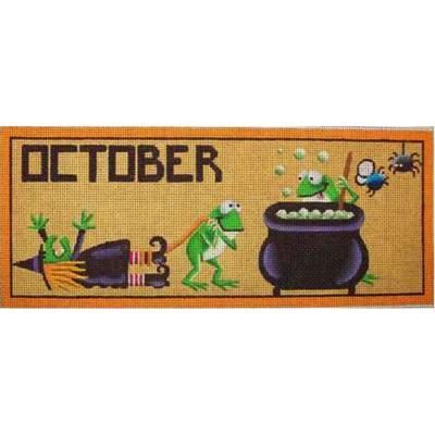 Rebecca Wood Designs October Frogs Needlepoint Canvas