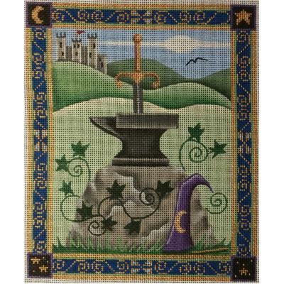 Rebecca Wood Designs Sword & Stone Needlepoint Canvas