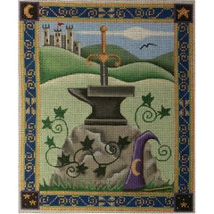 Rebecca Wood Designs Sword & Stone Needlepoint Canvas