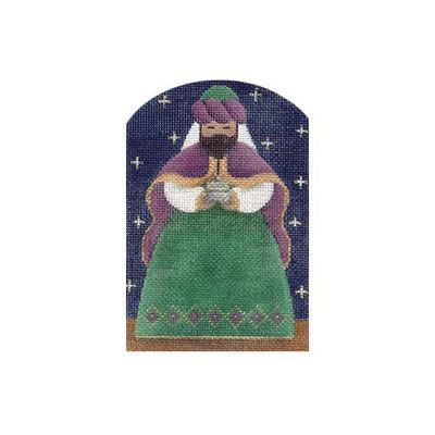 Rebecca Wood Designs Dome Green Wise Man Needlepoint Canvas