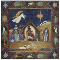 Rebecca Wood Designs Nativity Pillow 13M Needlepoint Canvas