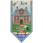 Rebecca Wood Designs June Cottage Banner Needlepoint Canvas