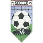 Rebecca Wood Designs Soccer Banner Needlepoint Canvas
