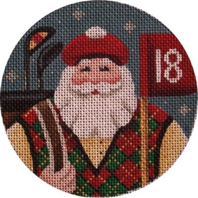 Rebecca Wood Designs Golfing Santa Needlepoint Canvas