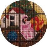 Rebecca Wood Designs Doll in the window Needlepoint Canvas