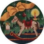 Rebecca Wood Designs Rocking Horse 4" Needlepoint Canvas