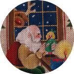 Rebecca Wood Designs Toy Shop Santa Needlepoint Canvas