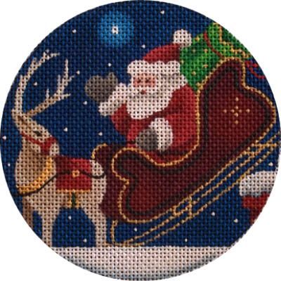 Rebecca Wood Designs On the roof 4" Needlepoint Canvas