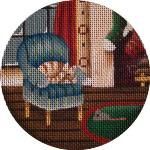 Rebecca Wood Designs Cat Christmas Needlepoint Canvas