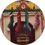 Rebecca Wood Designs Fireplace Stockings 4" Needlepoint Canvas