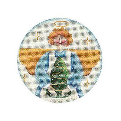 Rebecca Wood Designs Folk Tree Angel Needlepoint Canvas