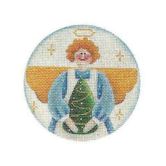 Rebecca Wood Designs Folk Tree Angel Needlepoint Canvas