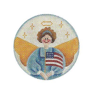 Rebecca Wood Designs Folk flag angel Needlepoint Canvas