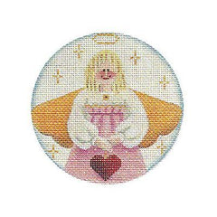 Rebecca Wood Designs Folk heart angel Needlepoint Canvas
