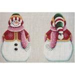 Rebecca Wood Designs Red Snowman Topper Needlepoint Canvas