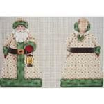 Rebecca Wood Designs Green Santa Topper Needlepoint Canvas