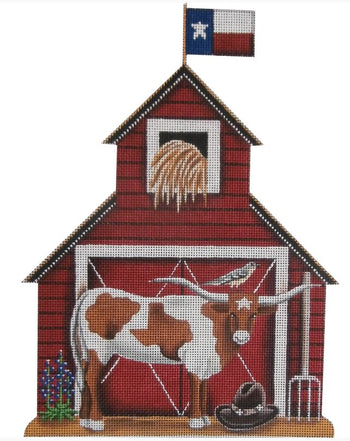 Rebecca Wood Designs Texas Barn Needlepoint Canvas