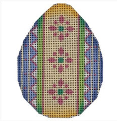 Rebecca Wood Designs Lavender & Yellow Easter Egg Needlepoint Canvas