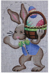 Rebecca Wood Designs Easter Egg Into The Basket & Rabbit Needlepoint Canvas