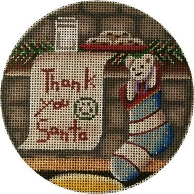 Rebecca Wood Designs Thank you Santa boy Needlepoint Canvas