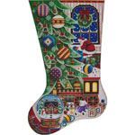 Rebecca Wood Designs Train stocking 18M Needlepoint Canvas