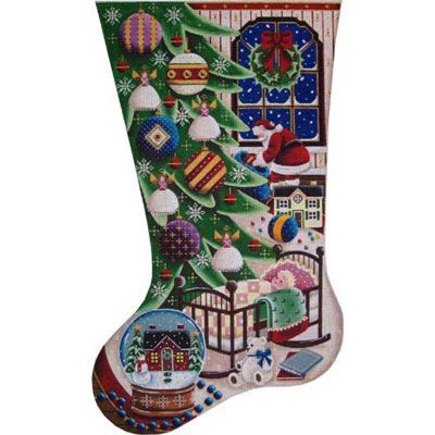 Rebecca Wood Designs Doll Stocking 18M Needlepoint Canvas