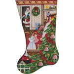 Rebecca Wood Designs Santas Morning Girl Stocking Needlepoint Canvas - 18M