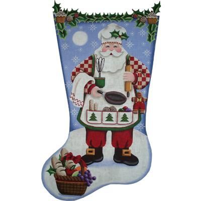 Rebecca Wood Designs Cooking Santa 18M Needlepoint Canvas