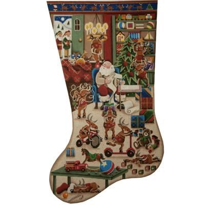 Rebecca Wood Designs Restless reindeer 18M Needlepoint Canvas