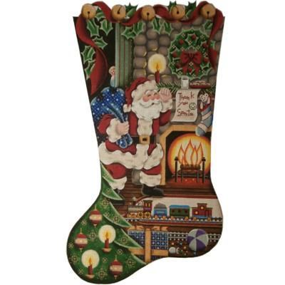 Rebecca Wood Designs Thank you, Santa girl 18M Needlepoint Canvas