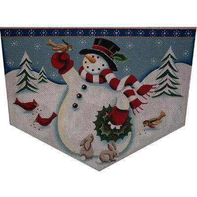 Rebecca Wood Designs Forest Snowman Stocking Needlepoint Canvas - 18M