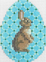 Susan Roberts Needlepoint Bunny with Lattice Small Egg Needlepoint Canvas